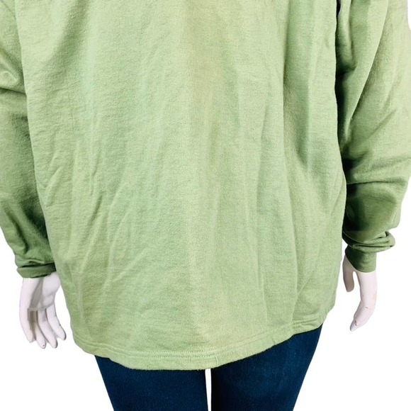 Hanes Cotton Select Womans XL Green Floral Sweater Walk By Faith 2 Cor. 5:7 VTG - Picture 7 of 7